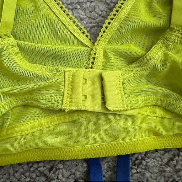 Arizona Body Bralette Mesh Acid Lime Floral Garden Blue Size S - Picture 7 of 11